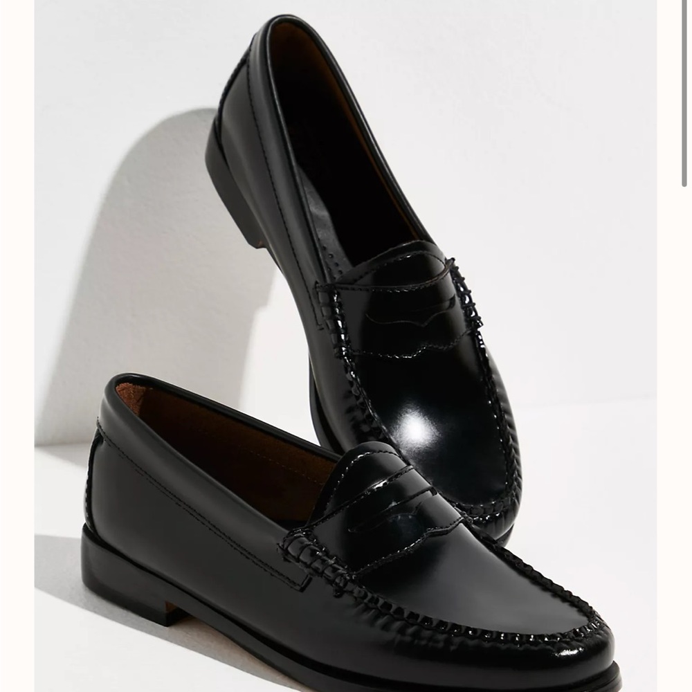 Classic Black Penny Loafers - Women's Flats